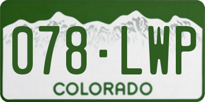 CO license plate 078LWP