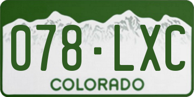 CO license plate 078LXC