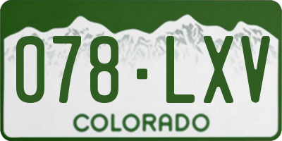CO license plate 078LXV