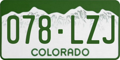 CO license plate 078LZJ