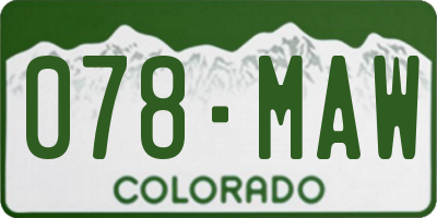 CO license plate 078MAW