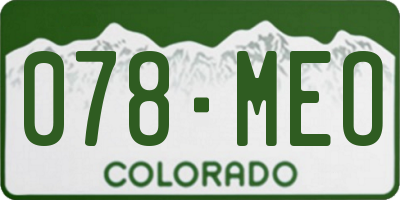 CO license plate 078MEO