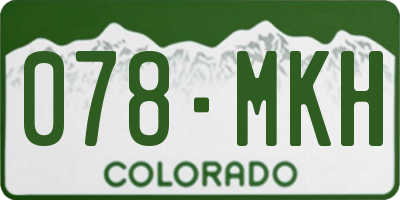 CO license plate 078MKH