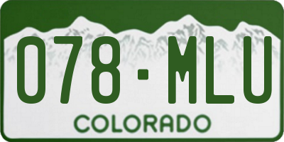 CO license plate 078MLU