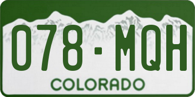 CO license plate 078MQH