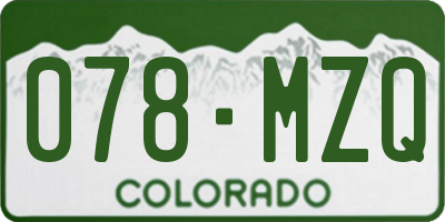 CO license plate 078MZQ
