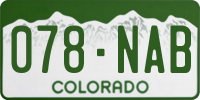 CO license plate 078NAB