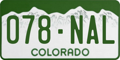 CO license plate 078NAL