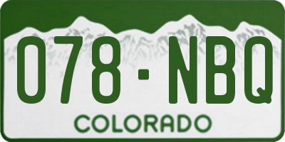 CO license plate 078NBQ