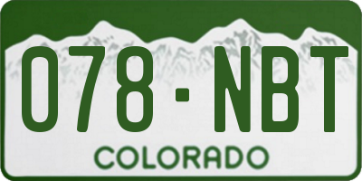 CO license plate 078NBT