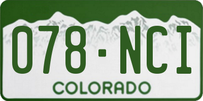 CO license plate 078NCI