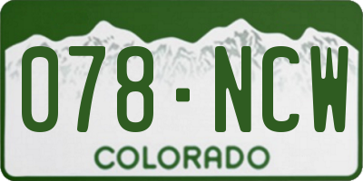 CO license plate 078NCW