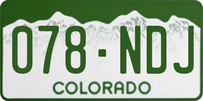 CO license plate 078NDJ