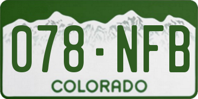 CO license plate 078NFB