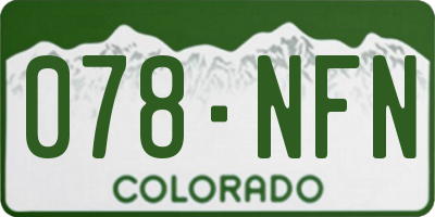 CO license plate 078NFN