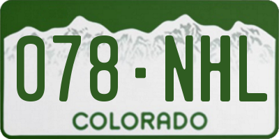 CO license plate 078NHL