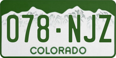 CO license plate 078NJZ