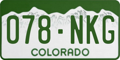 CO license plate 078NKG