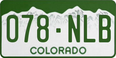 CO license plate 078NLB