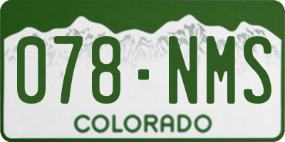 CO license plate 078NMS