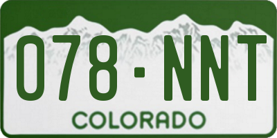 CO license plate 078NNT