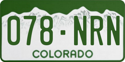 CO license plate 078NRN