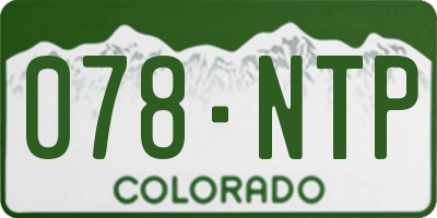 CO license plate 078NTP