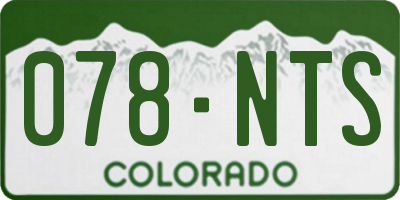 CO license plate 078NTS