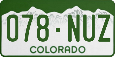CO license plate 078NUZ
