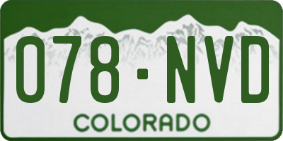 CO license plate 078NVD