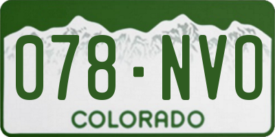CO license plate 078NVO