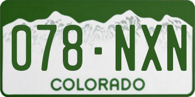 CO license plate 078NXN