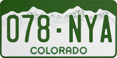 CO license plate 078NYA
