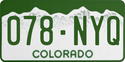 CO license plate 078NYQ