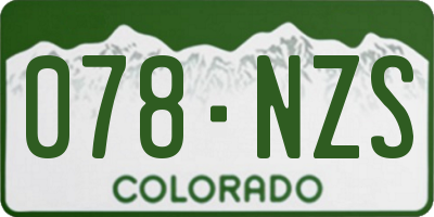 CO license plate 078NZS