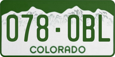CO license plate 078OBL