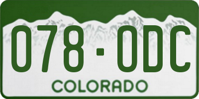 CO license plate 078ODC