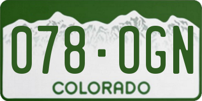 CO license plate 078OGN