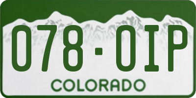 CO license plate 078OIP