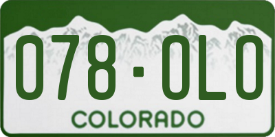 CO license plate 078OLO
