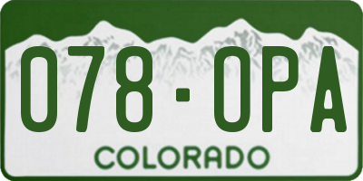 CO license plate 078OPA