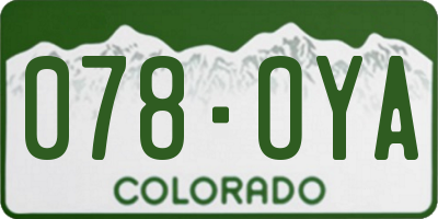 CO license plate 078OYA