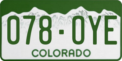 CO license plate 078OYE