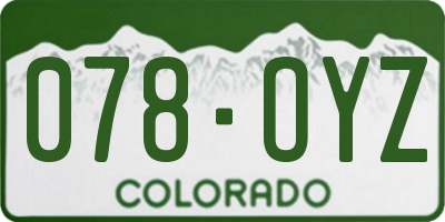 CO license plate 078OYZ