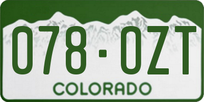 CO license plate 078OZT