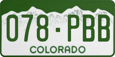 CO license plate 078PBB