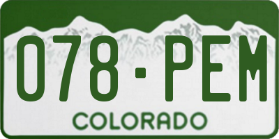CO license plate 078PEM