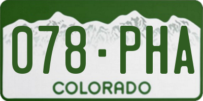 CO license plate 078PHA