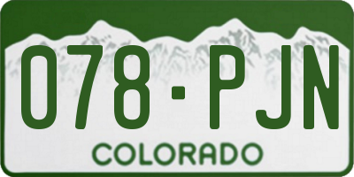 CO license plate 078PJN