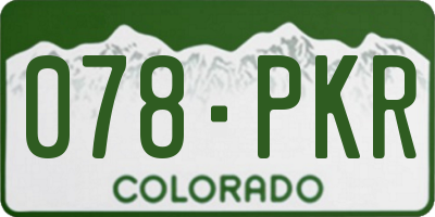 CO license plate 078PKR